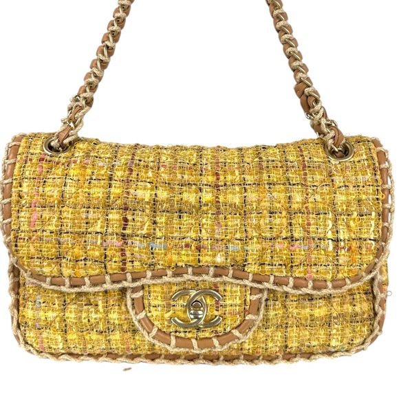 CHANEL CC TURNLOCK TWEED FLAP BAG - Picture 1 of 14